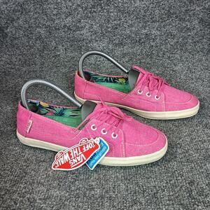 Vans Palisades Vulc Shoes Women Size 7 Pink Washed Canvas Sneakers